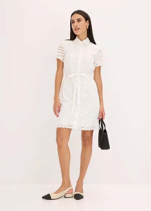 Robe-chemise en broderie anglaise, bonprix