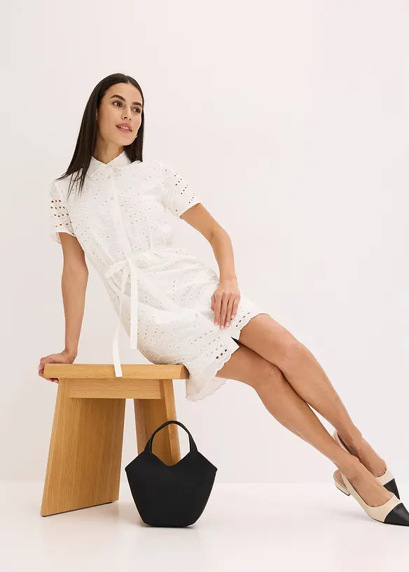 Robe-chemise en broderie anglaise, bonprix