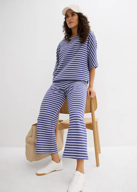 Pantalon en jersey coton texturé, bonprix