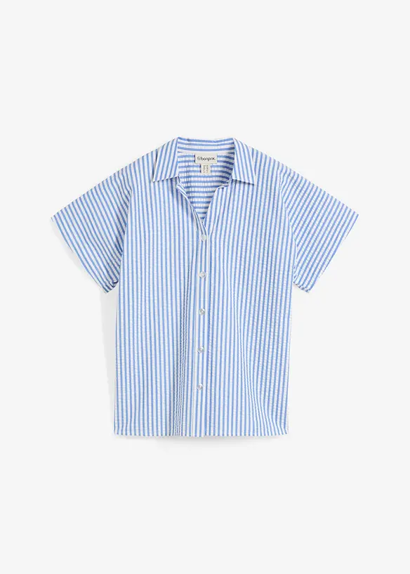 Chemisier manches courtes en seersucker, bonprix