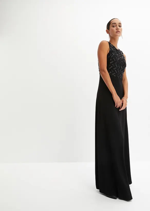 Robe longue brodée de sequins, bonprix