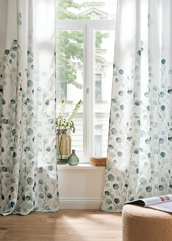 Rideau texturé avec un imprimé floral (1 pce), bonprix