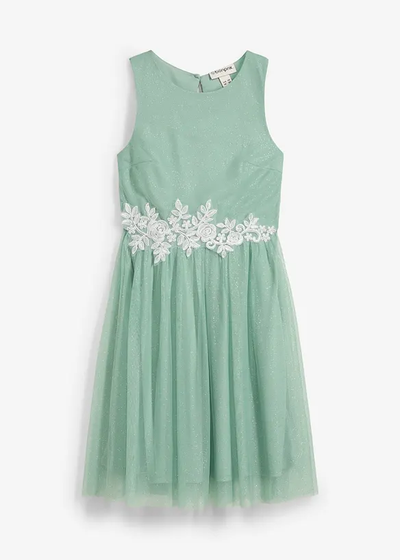 Robe midi avec empiècement dentelle, bonprix