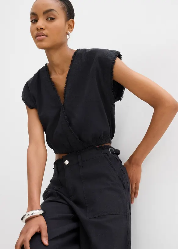 Top blouse raccourci, bonprix