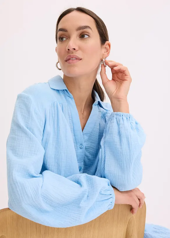 Robe courte étagée en gaze de coton, bonprix