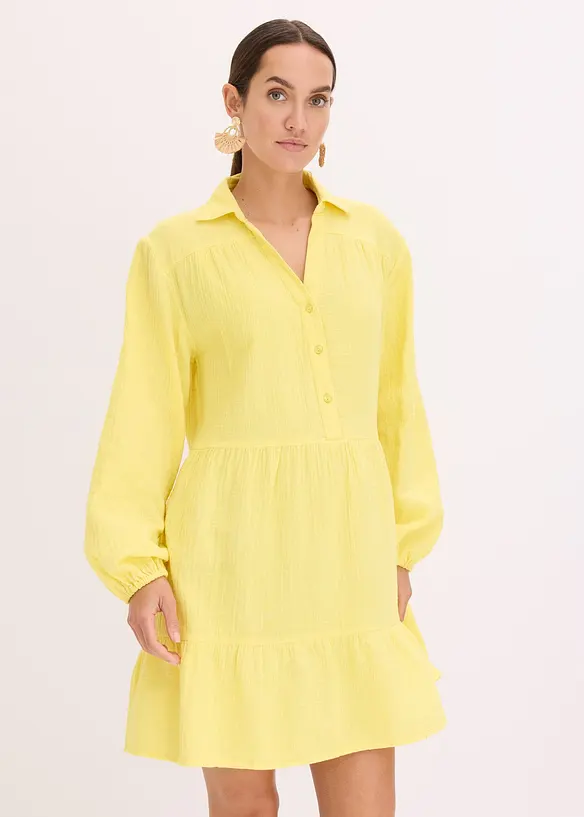 Robe courte étagée en gaze de coton, bonprix