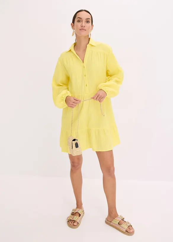 Robe courte étagée en gaze de coton, bonprix