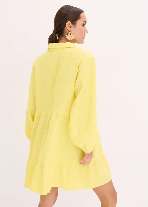 Robe courte étagée en gaze de coton, bonprix