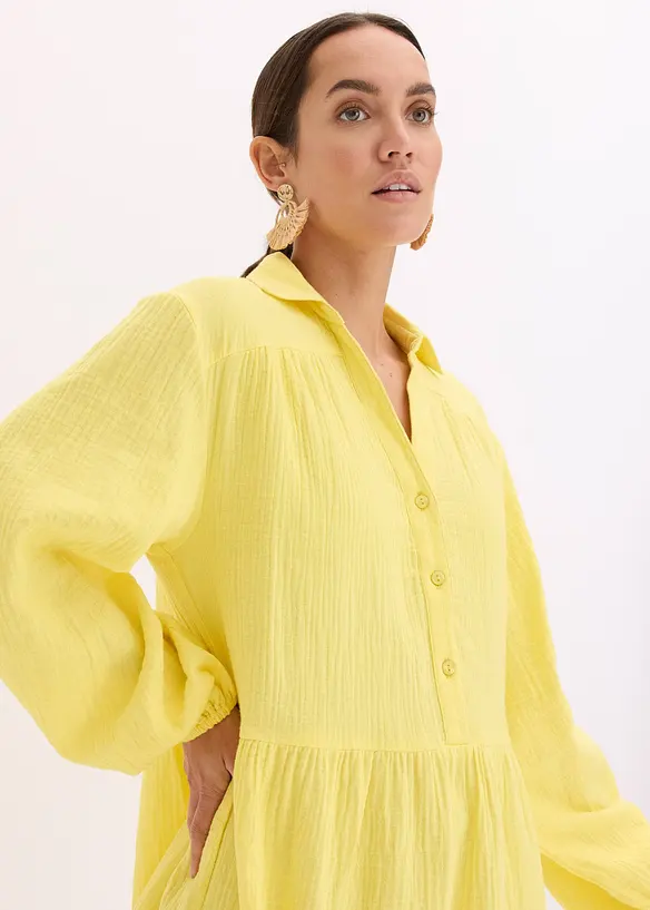 Robe courte étagée en gaze de coton, bonprix