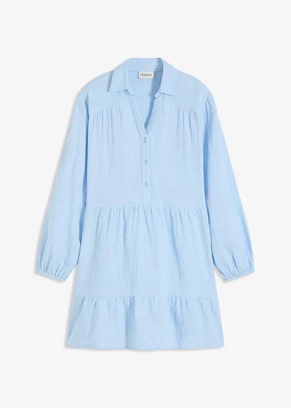 Robe courte étagée en gaze de coton, bonprix