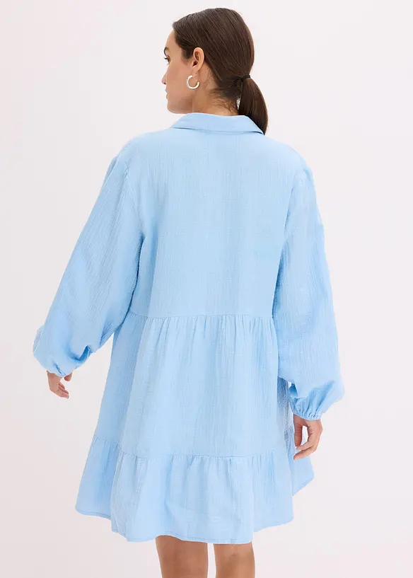 Robe courte étagée en gaze de coton, bonprix