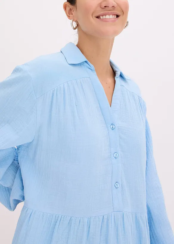 Robe courte étagée en gaze de coton, bonprix