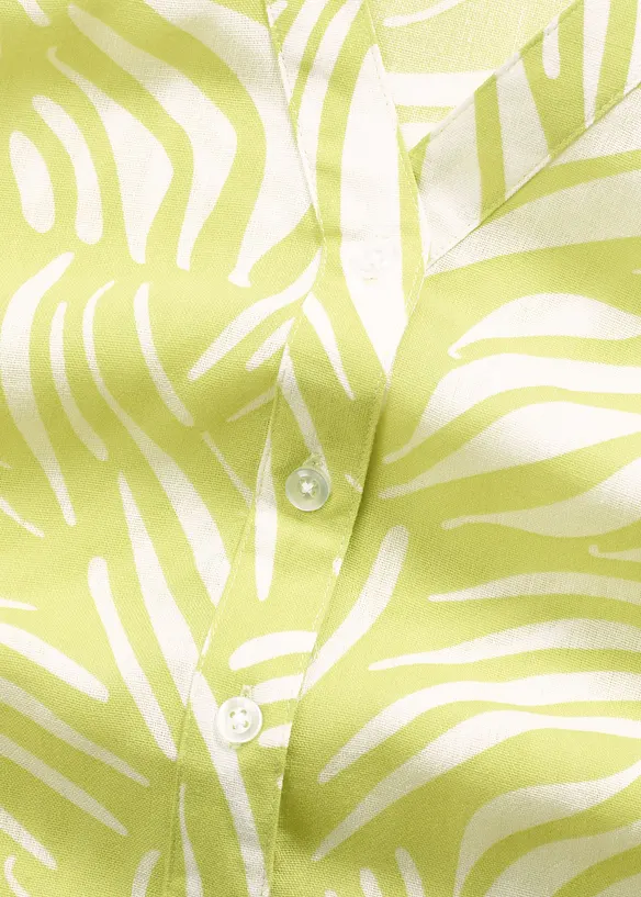 Chemisier manches courtes aspect lin, bonprix