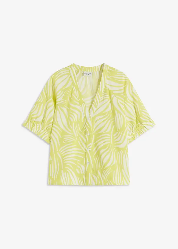 Chemisier manches courtes aspect lin, bonprix