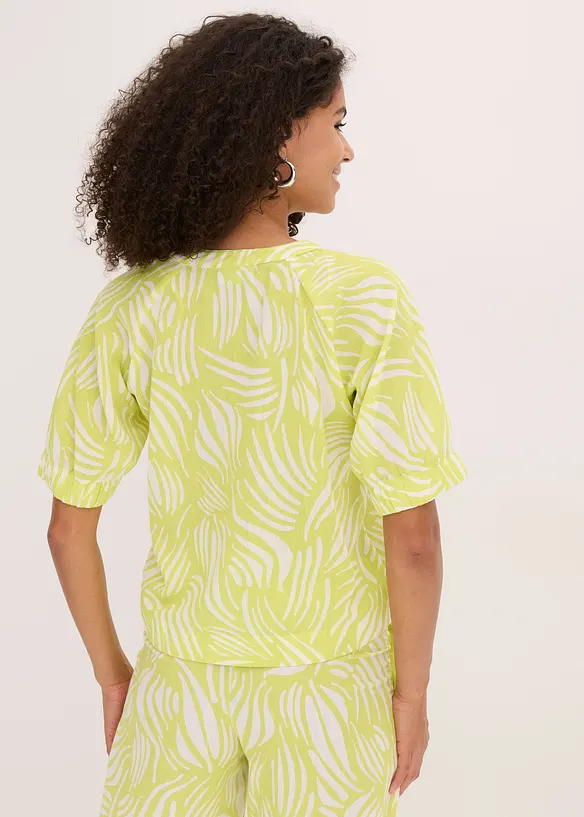 Chemisier manches courtes aspect lin, bonprix