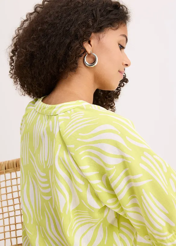 Chemisier manches courtes aspect lin, bonprix