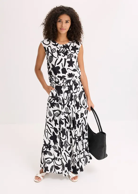 Jupe longue et fluide en viscose, bonprix