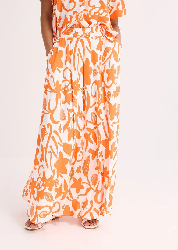 Jupe longue et fluide en viscose, bonprix