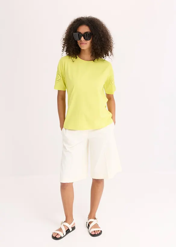 T-shirt avec broderies anglaises, bonprix