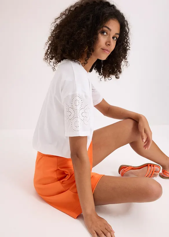 T-shirt avec broderies anglaises, bonprix