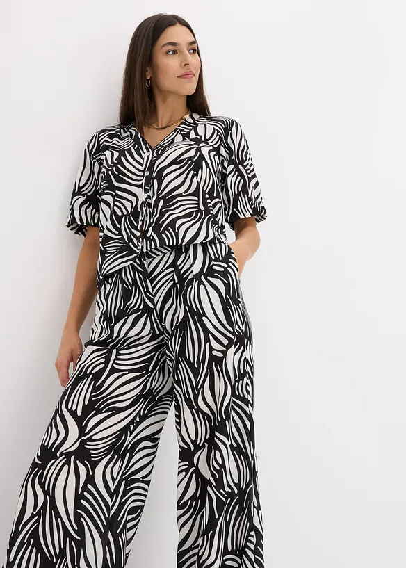 Pantalon palazzo à taille élastiquée, bonprix