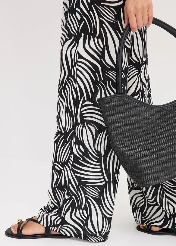 Pantalon palazzo à taille élastiquée, bonprix