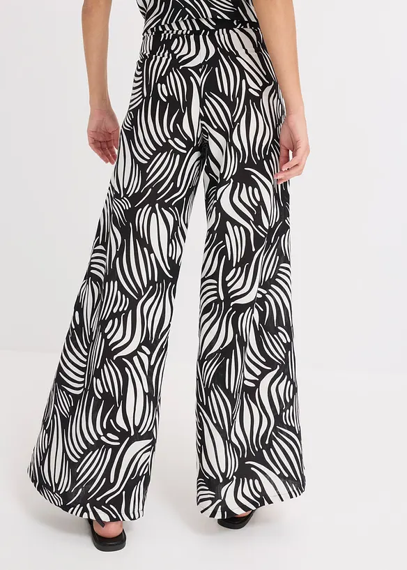 Pantalon palazzo à taille élastiquée, bonprix