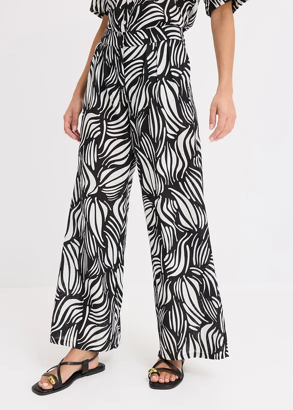 Pantalon palazzo à taille élastiquée, bonprix