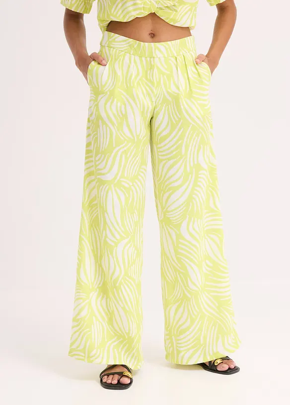 Pantalon palazzo à taille élastiquée, bonprix