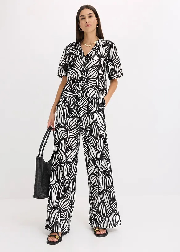 Pantalon palazzo à taille élastiquée, bonprix