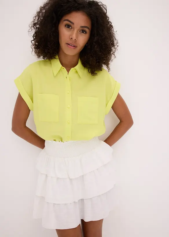 Chemisier manches courtes fluide en Lyocell mélangé, bonprix