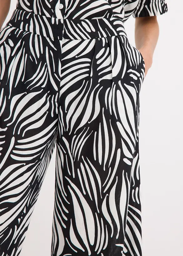 Pantalon palazzo à taille élastiquée, bonprix