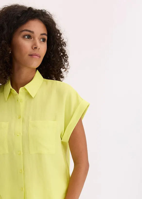 Chemisier manches courtes fluide en Lyocell mélangé, bonprix