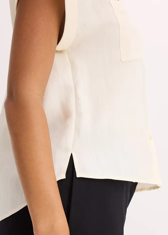 Chemisier manches courtes fluide en lyocell m&eacute;lang&eacute;, bonprix