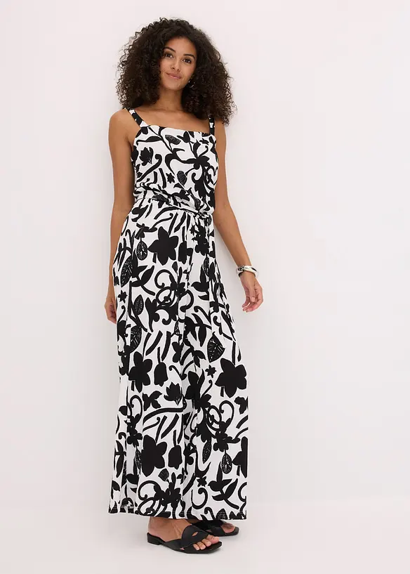 Combinaison imprimée en jersey texturé, bonprix