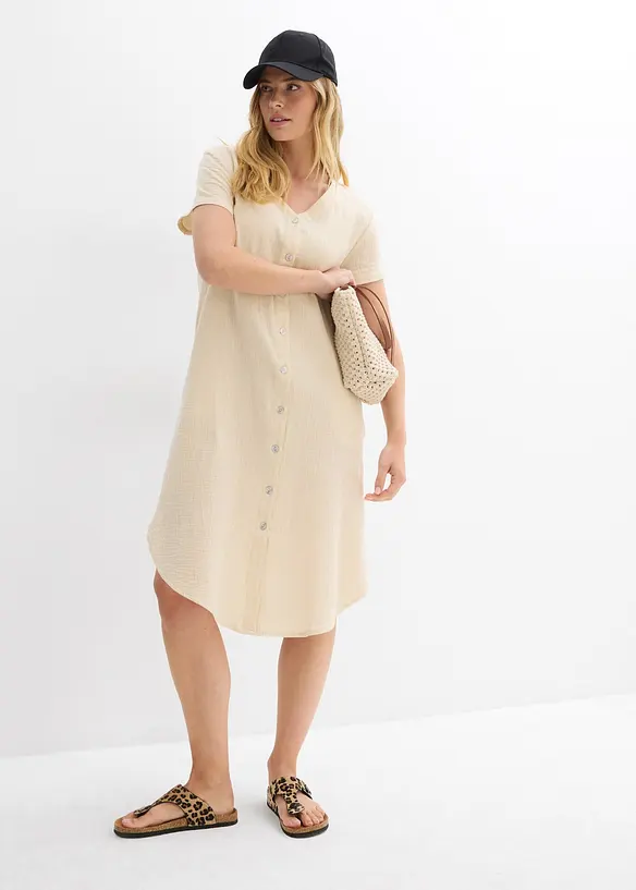 Robe chemise en gaze de coton douce, bonprix