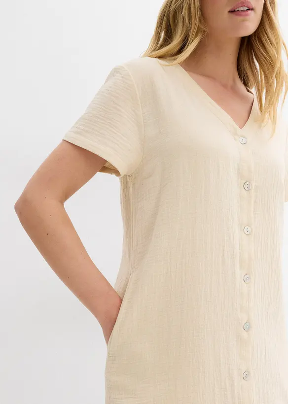 Robe chemise en gaze de coton douce, bonprix