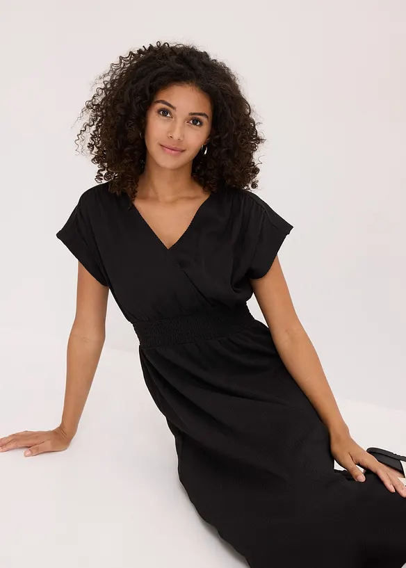 Robe en jersey cr&ecirc;pe a&eacute;rien, bonprix