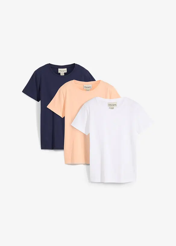 Lot de 3 T-shirts 100% coton, bonprix