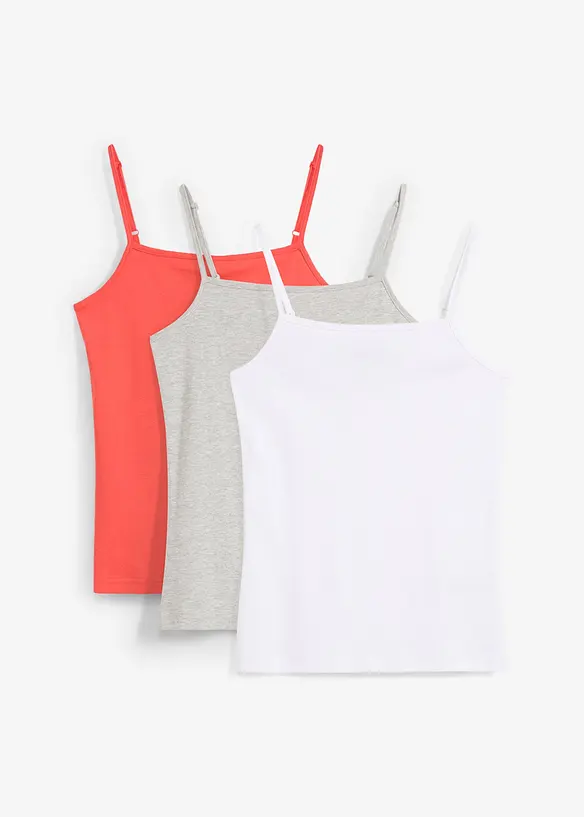 Lot de 3 hauts à bretelles fines, bonprix