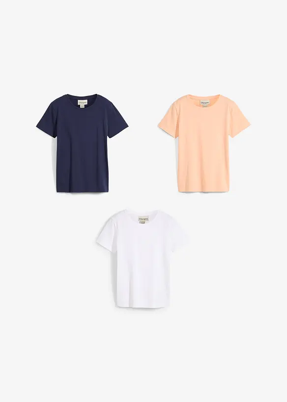 Lot de 3 T-shirts 100% coton, bonprix