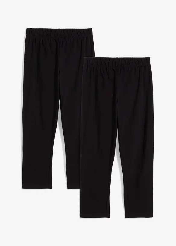 Lot de 2 leggings 3/4 en coton extensible, bonprix