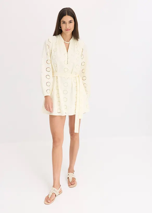Robe &agrave; col tunisien 100% coton, bonprix