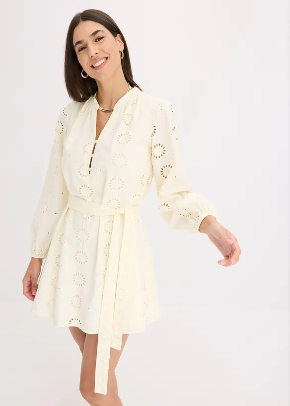 Robe &agrave; col tunisien 100% coton, bonprix