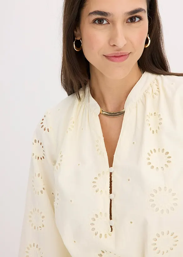 Robe &agrave; col tunisien 100% coton, bonprix