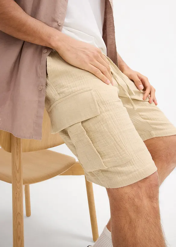 Bermuda en gaze de coton, Regular, bonprix