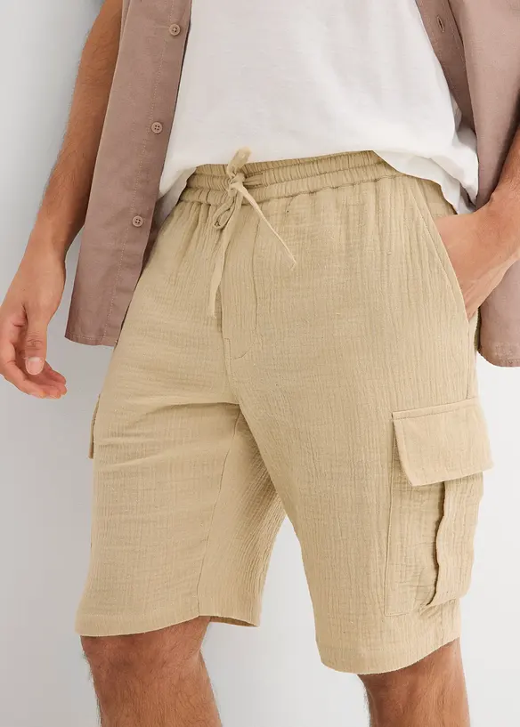 Bermuda en gaze de coton, Regular, bonprix