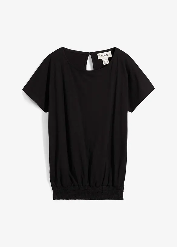 T-shirt en fil flammé avec base smockée, bonprix