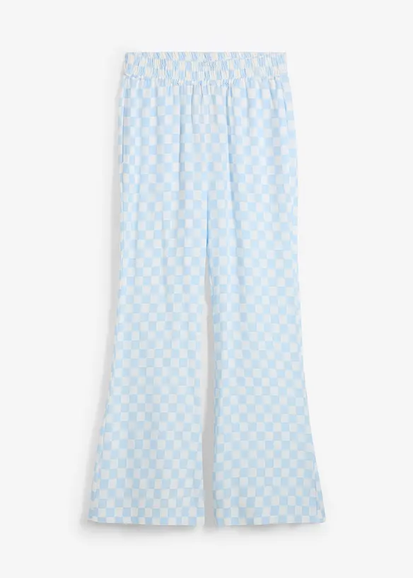 Pantalon ample &agrave; carreaux, en viscose fluide, bonprix