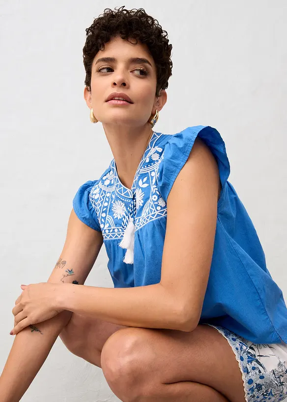 Tunique brodée avec de la soie, bonprix